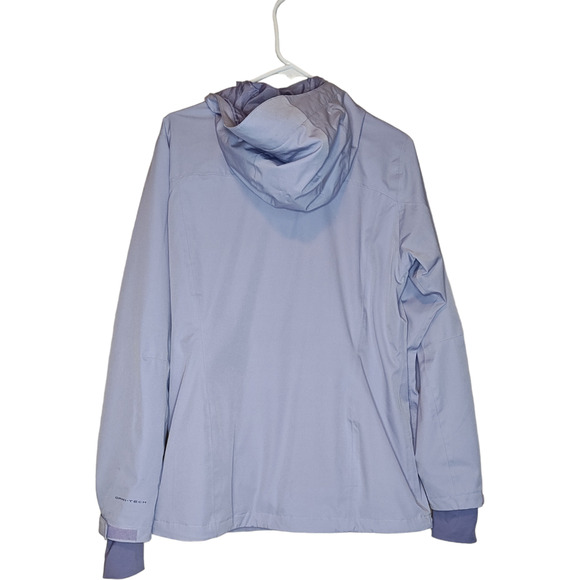 Columbia Interchange Lilac Purple Windbreaker Med Hooded Zip Hook Loop Closure - Picture 2 of 9